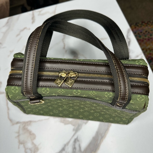 Louis Vuitton Josephine Mini Lin Handbag Green Vintage - Picture 10 of 11